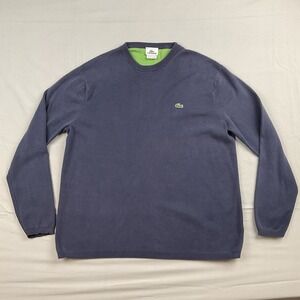 Lacoste Navy Blue Sweater 5 Crewneck Logo Classic Normcore French Heritage Style